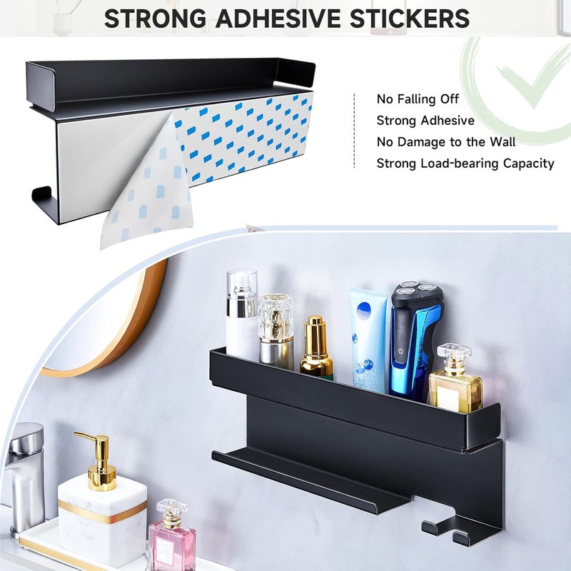 Oukimly Store حامل مجفف الشعر للتخزين لملحقات مكواة التجعيد، منظم أدوات الشعر للتثبيت على الحائط، منظم حامل مكواة التجعيد، حامل مكواة الشعر لتثبيت ملحقات المصمم، أسود - Image 5